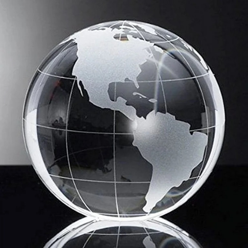 Y2K Oleg Cassini Crystal Globe Paperweight